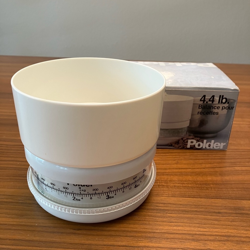 Vintage Polder 4.4 lb Recipe Weighing Scale g/lb, White